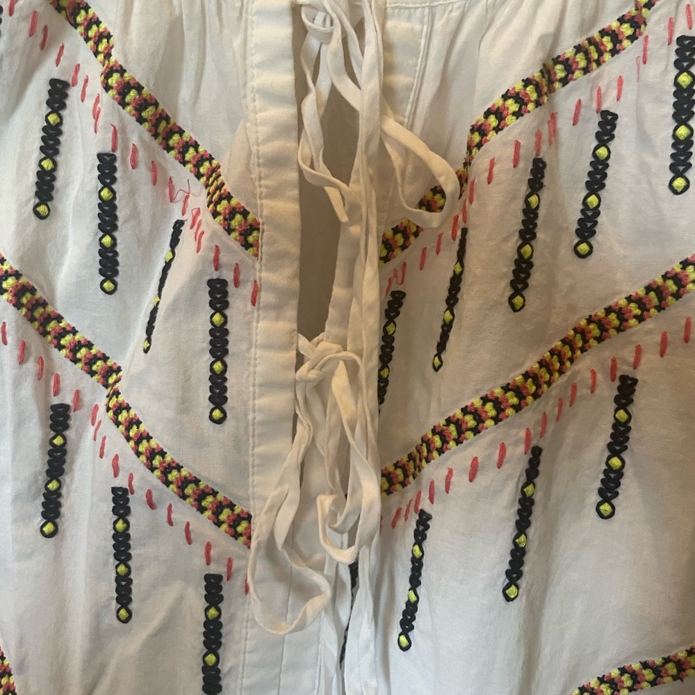 Tanya Taylor White Embroidered Boho Top - Picture 4 of 8
